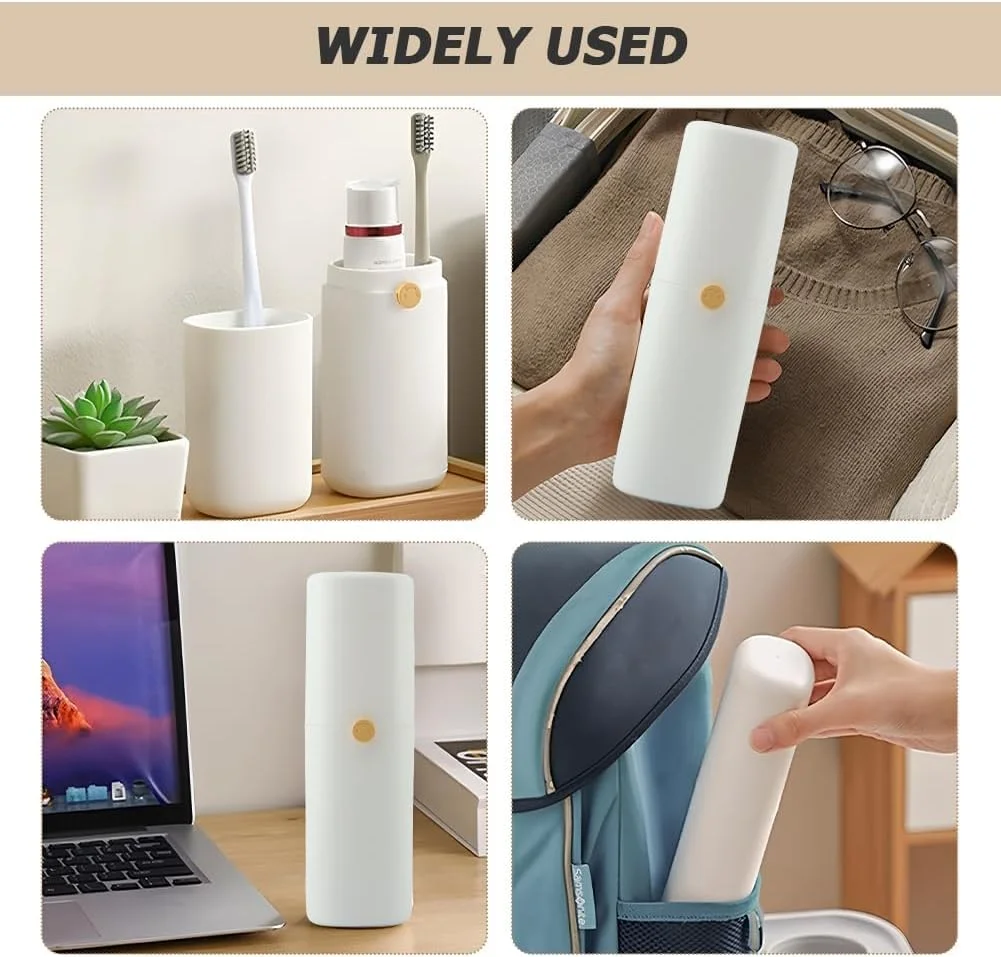 جا مسواکی سفری، نگهدارنده مسواک سفری برای مسواک های برقی، جعبه مسواک مسافرتی قابل حمل، پوشش مسواک و خمیر دندان برای مدرسه، مسافرت، کمپینگ، سفر کاری و حمام