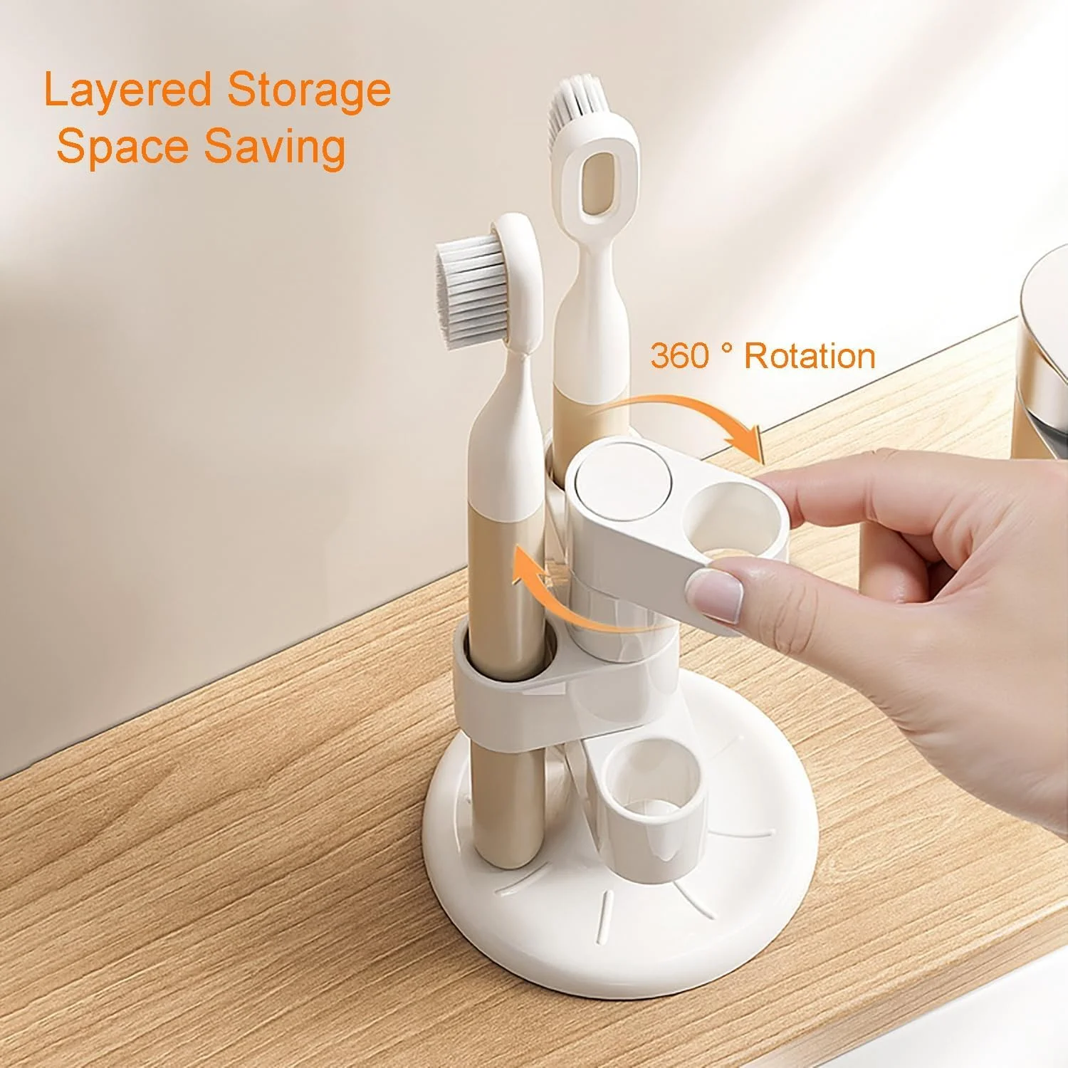 جا برس آرایشی و ارگانایزر لوازم آرایشی با قابلیت چرخش 360 درجه، جا قلمی و جا مسواکی چند منظوره برای میز آرایش، کانتر حمام، میز کار و ارگانایزر لوازم منزل جا برس آرایشی و ارگانایزر لوازم آرایشی با قابلیت چرخش 360 درجه، جا قلمی و جا مسواکی چند منظوره برای میز آرایش، کانتر حمام، میز کار و ارگانایزر لوازم منزل