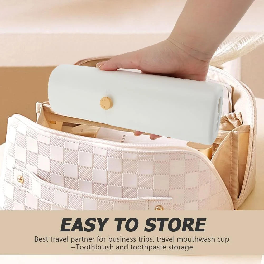 جا مسواکی سفری، نگهدارنده مسواک سفری برای مسواک های برقی، جعبه مسواک مسافرتی قابل حمل، پوشش مسواک و خمیر دندان برای مدرسه، مسافرت، کمپینگ، سفر کاری و حمام