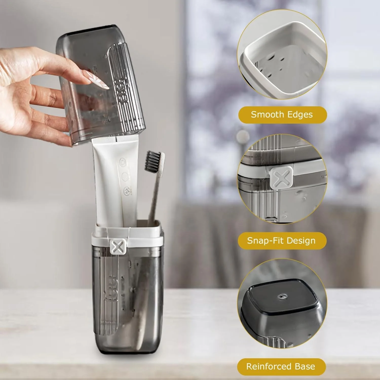 جا صابونی و جا مسواکی مسافرتی، ظرف صابون مسافرتی قابل حمل و ضد نشت - جا مسواکی مسافرتی و جا صابونی ایده آل برای سفر، باشگاه، کمپینگ و حمام