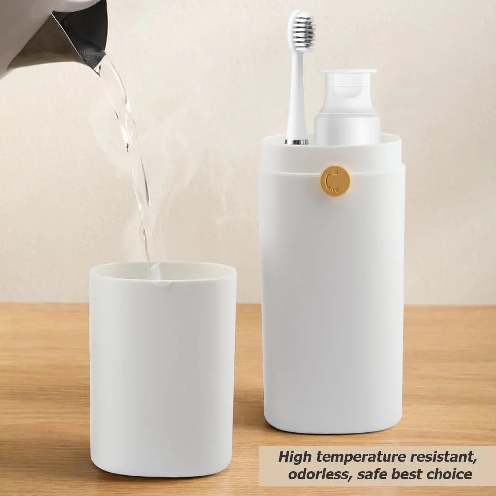 جا مسواکی سفری، نگهدارنده مسواک سفری برای مسواک های برقی، جعبه مسواک مسافرتی قابل حمل، پوشش مسواک و خمیر دندان برای مدرسه، مسافرت، کمپینگ، سفر کاری و حمام