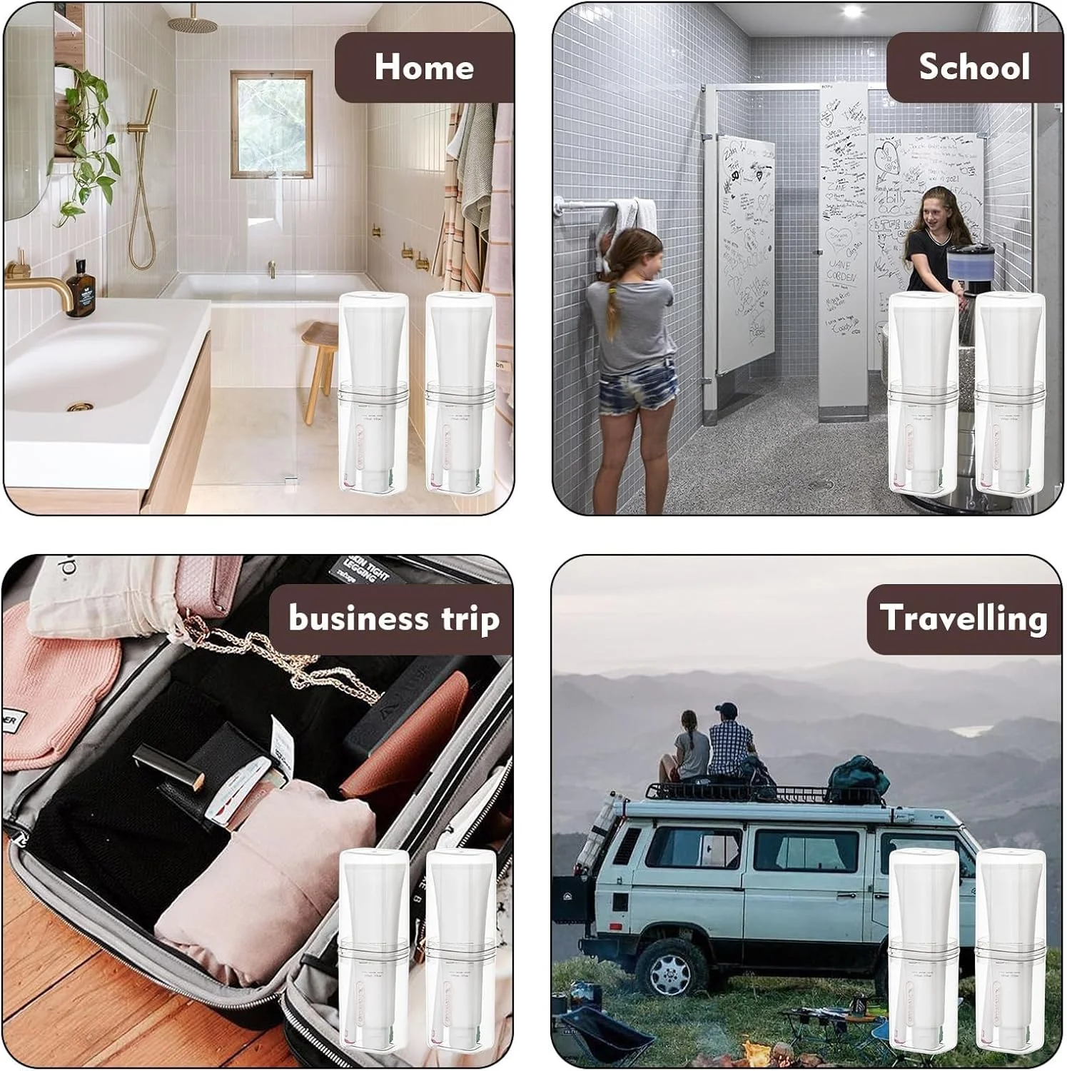 جا مسواکی سفری، جا مسواکی قابل جدا شدن با درپوش، چند منظوره و قابل حمل، مناسب برای مسافرت، کمپینگ، حمام، مدرسه یا استفاده روزانه، شفاف