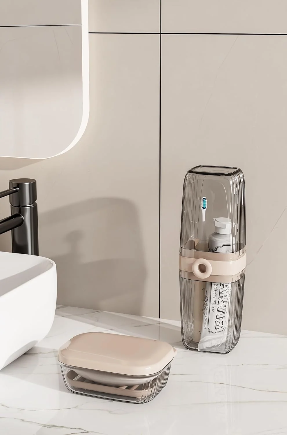 جعبه مسافرتی مسواک، جعبه نگهداری مسواک 2 در 1، جا مسواکی و فنجان شستشو، فنجان مسواک با ظرفیت بزرگ با درب، جا مسواکی مسافرتی قابل حمل برای مسافرت، کمپینگ، سفر جعبه مسافرتی مسواک، جعبه نگهداری مسواک 2 در 1، جا مسواکی و فنجان شستشو، فنجان مسواک با ظرفیت بزرگ با درب، جا مسواکی مسافرتی قابل حمل برای مسافرت، کمپینگ، سفر