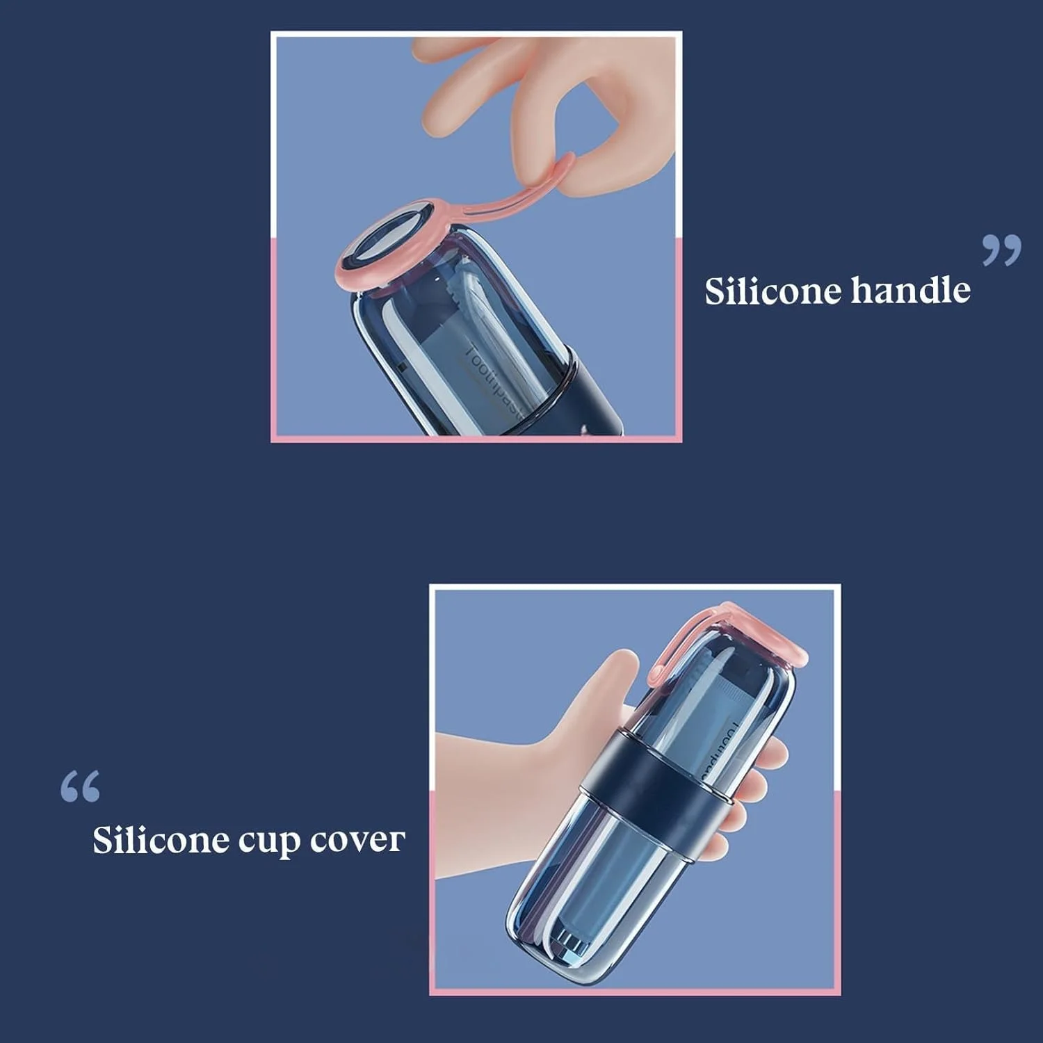 جا مسواکی مسافرتی صورتی شفاف با درپوش محکم، جعبه نگهداری مسواک پلاستیکی قابل حمل برای مسافرت، کمپینگ، مدرسه، حمام و سفرهای کاری، محافظ بهداشتی مسواک