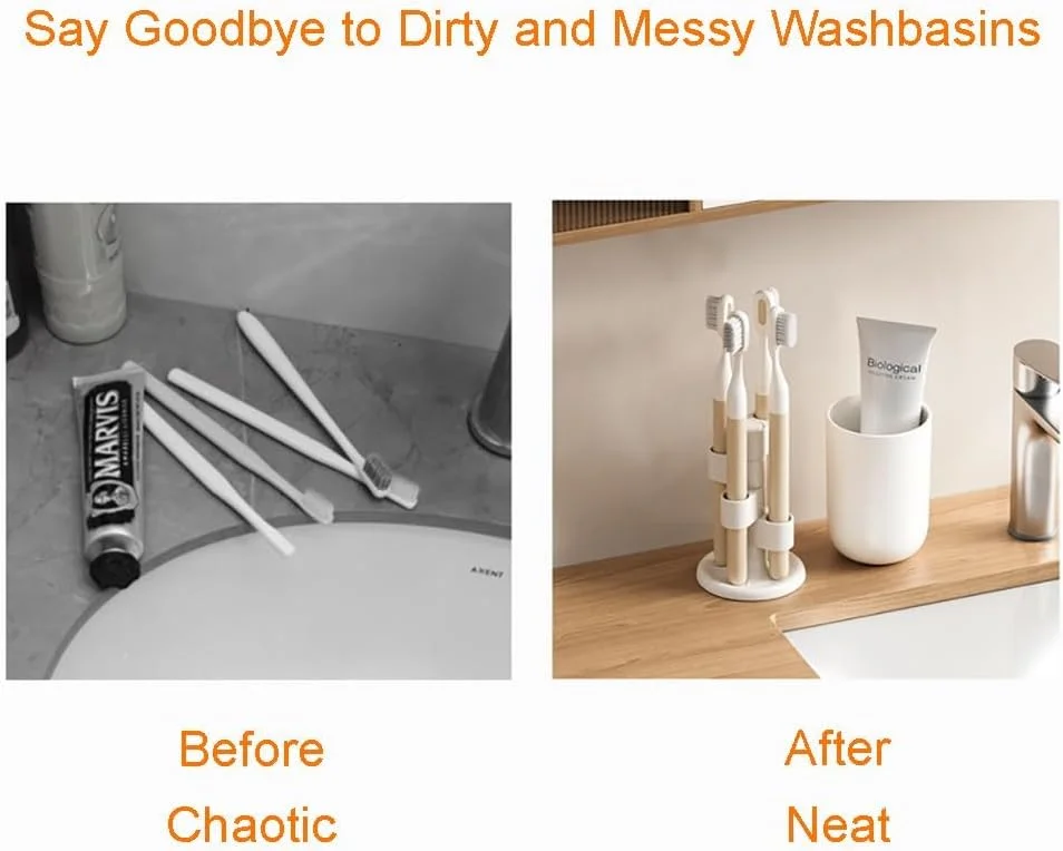 جا برس آرایشی و ارگانایزر لوازم آرایشی با قابلیت چرخش 360 درجه، جا قلمی و جا مسواکی چند منظوره برای میز آرایش، کانتر حمام، میز کار و ارگانایزر لوازم منزل جا برس آرایشی و ارگانایزر لوازم آرایشی با قابلیت چرخش 360 درجه، جا قلمی و جا مسواکی چند منظوره برای میز آرایش، کانتر حمام، میز کار و ارگانایزر لوازم منزل