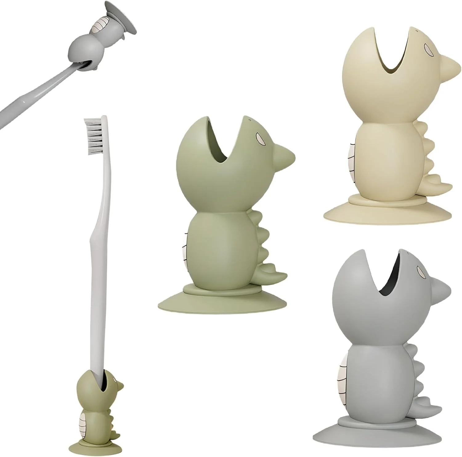 کاور سر مسواک کارتونی KASTWAVE، طرح دایناسور، بسته 3 عددی، کاور محافظ مسواک فانتزی کودکانه، مناسب مسواک برقی و معمولی، مناسب سفر