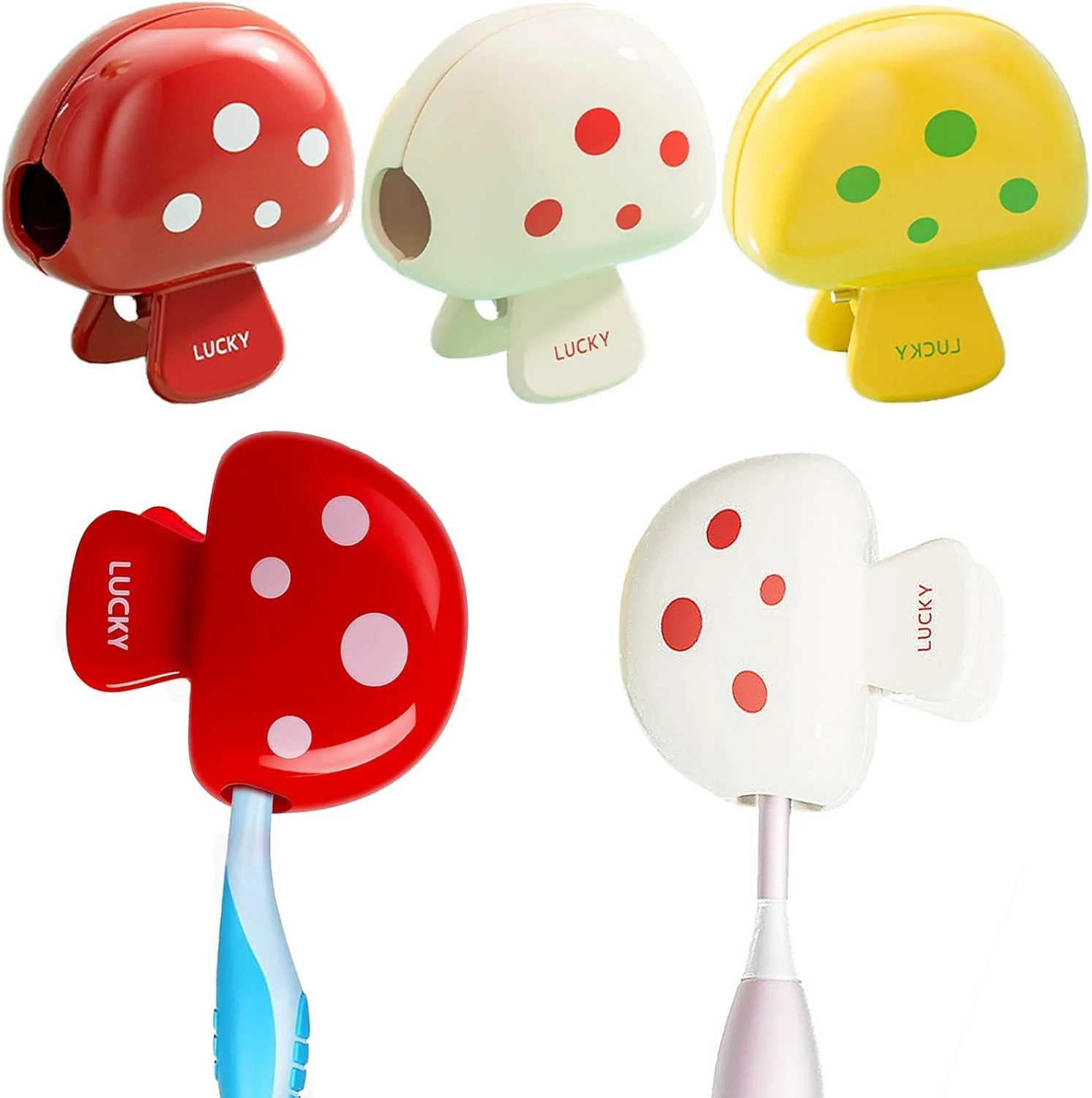 کاور سر مسواک قارچی کارتونی KASTWAVE، بسته 3 عددی، کاورهای سر مسواک بامزه و جذاب برای کودکان، کاور سر مسواک قابل حمل برای کمپینگ، خانه، مدرسه، مسافرت، لوازم ضروری سفر (3 رنگ)