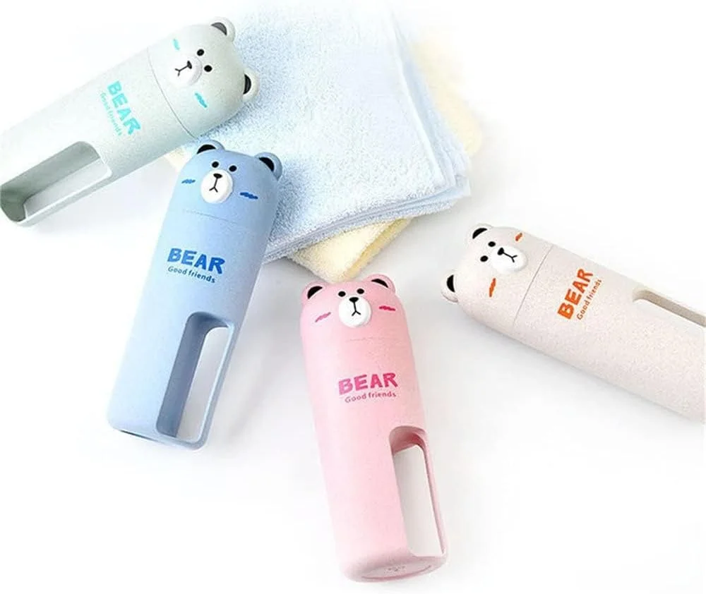 جا مسواکی و ست مسواک مسافرتی KASTWAVE، جا لیوانی شستشوی تجاری قابل حمل خرس، جعبه نگهداری مسواک بسیار مناسب برای پسران دختران مسافرت کمپینگ یا استفاده روزانه (سبز) جا مسواکی و ست مسواک مسافرتی KASTWAVE، جا لیوانی شستشوی تجاری قابل حمل خرس، جعبه نگهداری مسواک بسیار مناسب برای پسران دختران مسافرت کمپینگ یا استفاده روزانه (سبز)