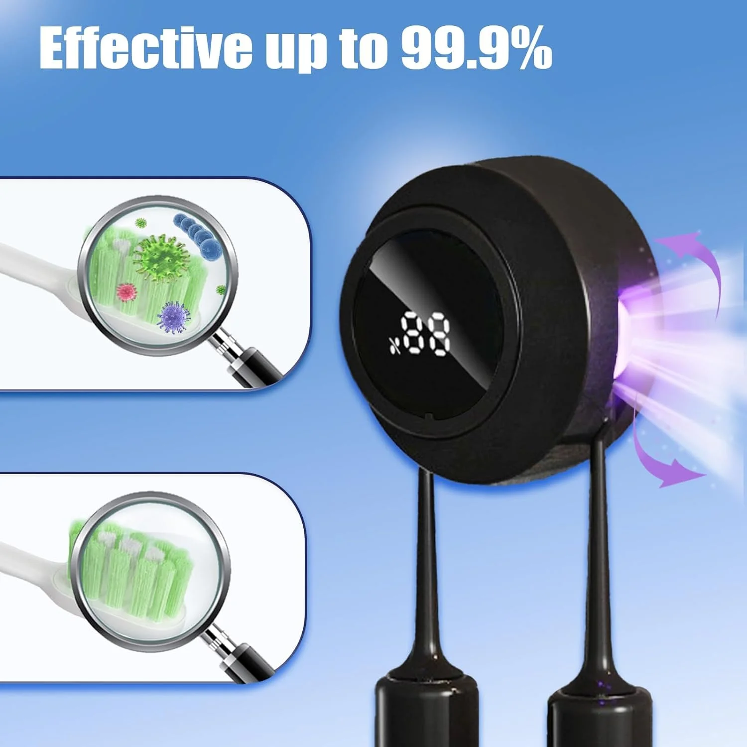 نگهدارنده هوشمند مسواک LED با استریل کننده خودکار UV، تمیز کننده مسواک دیواری بدون دست برای حمام و مسافرت، ضد آب و ضد باکتری (سفید) نگهدارنده هوشمند مسواک LED با استریل کننده خودکار UV، تمیز کننده مسواک دیواری بدون دست برای حمام و مسافرت، ضد آب و ضد باکتری (سفید)