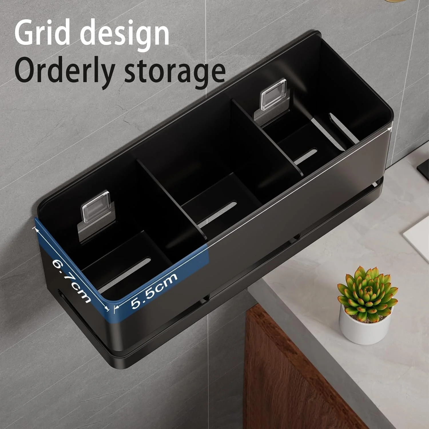 نگهدارنده مسواک برقی آلومینیومی دیواری - سازمان دهنده مسواک حمام برای مسواک های برقی و دستی، پایه مسواک ضد زنگ صرفه جویی در فضا (مشکی، سه اسلات) نگهدارنده مسواک برقی آلومینیومی دیواری - سازمان دهنده مسواک حمام برای مسواک های برقی و دستی، پایه مسواک ضد زنگ صرفه جویی در فضا (مشکی، سه اسلات)