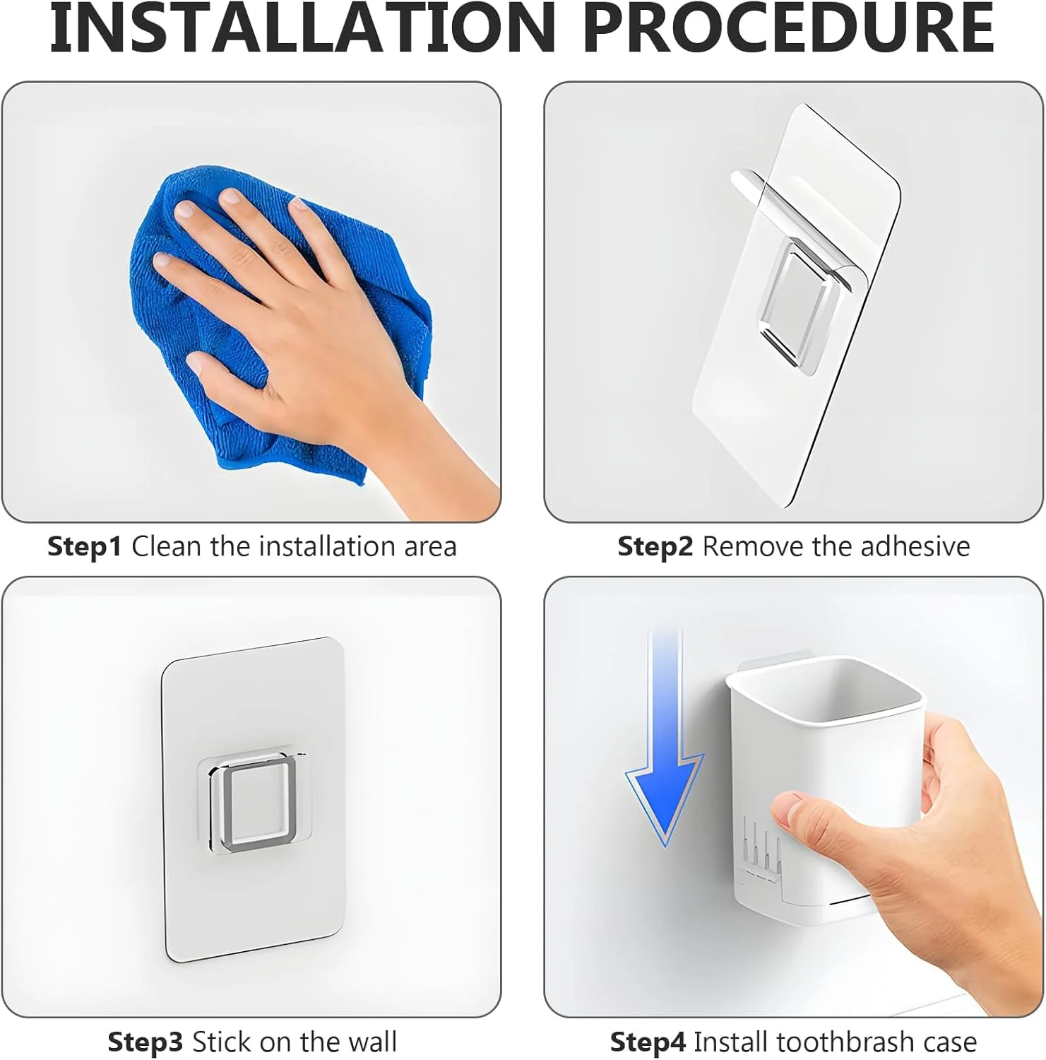نگهدارنده مسواک دیواری، بسته 2 عددی، نگهدارنده دیواری مسواک خود چسب برای مسواک برقی، خمیر دندان، تیغ، لوازم حمام (سفید) نگهدارنده مسواک دیواری، بسته 2 عددی، نگهدارنده دیواری مسواک خود چسب برای مسواک برقی، خمیر دندان، تیغ، لوازم حمام (سفید)