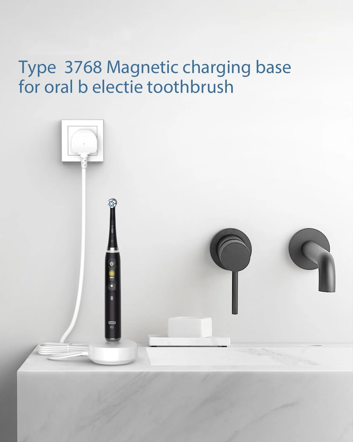 شارژر مسواک برقی KASTWAVE برای Oral B، شارژر مغناطیسی سازگار با Braun Oral B IO 3768، جایگزین شارژر مسواک برای IO7 IO8 IO9، دوشاخه UK، آداپتور شارژ مسواک، سفید