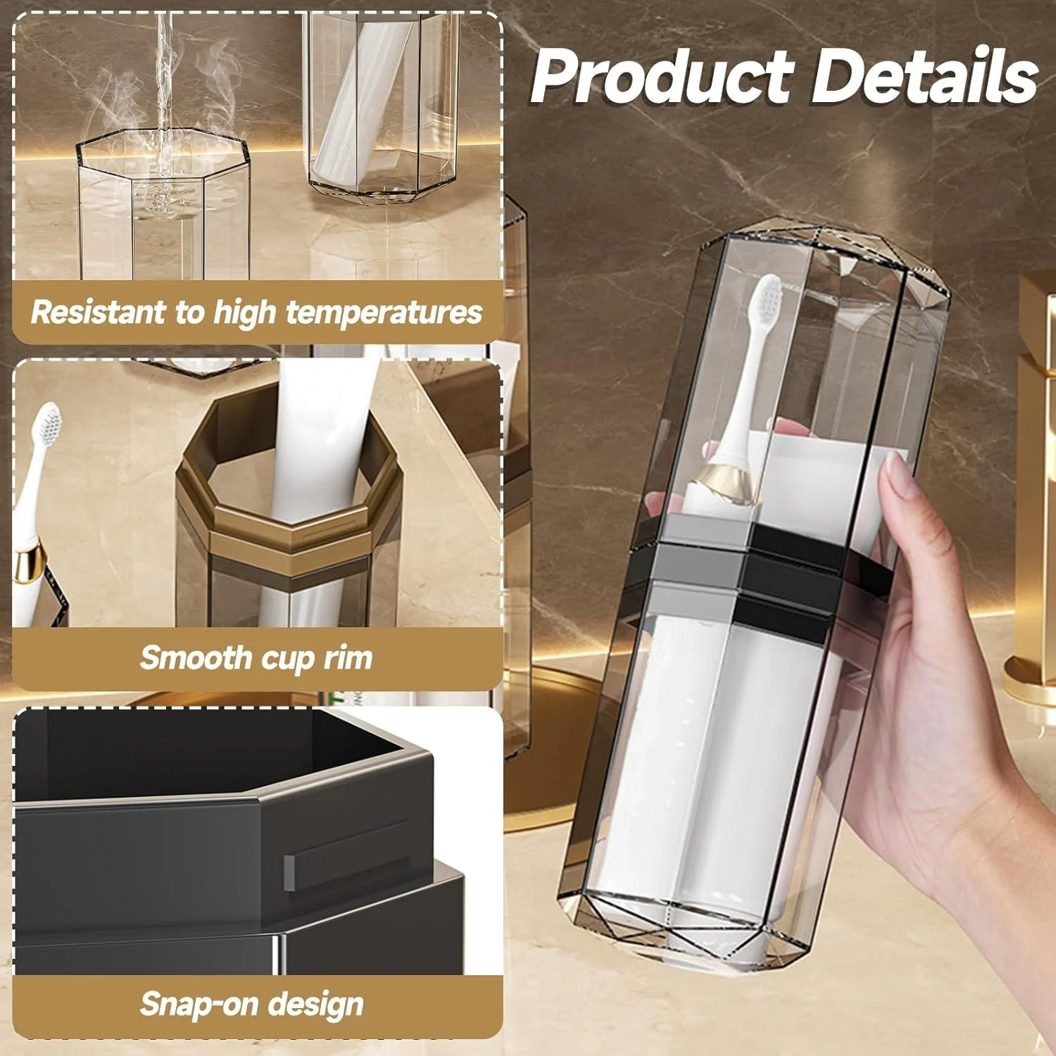 جا مسواکی سفری با لیوان، نگهدارنده مسواک قابل حمل و محفظه خمیر دندان، جعبه مسواک مسافرتی بزرگ و شفاف برای کمپینگ، سفر کاری، نگهداری در حمام، لوازم جانبی مسافرتی بهداشتی جا مسواکی سفری با لیوان، نگهدارنده مسواک قابل حمل و محفظه خمیر دندان، جعبه مسواک مسافرتی بزرگ و شفاف برای کمپینگ، سفر کاری، نگهداری در حمام، لوازم جانبی مسافرتی بهداشتی