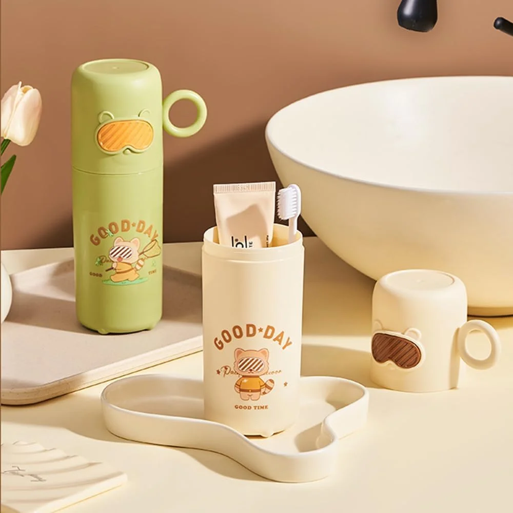 ست جا مسواکی مسافرتی 2 عددی - نگهدارنده مسواک بهداشتی قابل حمل، ظروف نگهداری ضد آب و بادوام برای خانواده، دانشجویان، کمپینگ، فضای باز و استفاده در مدرسه