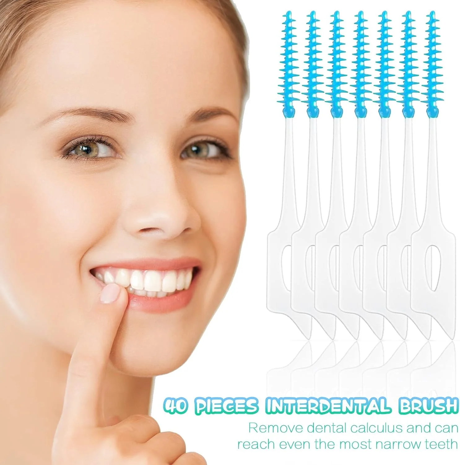 خلال دندان کمانی KASTWAVE، برس بین دندانی نارنجی با جعبه نگهداری برای ابزار برس، خلال دندان، پاک کننده دندان، خلال دندان بین دندانی، ابزار تمیز کننده خلال دندان (آبی 40 عدد)