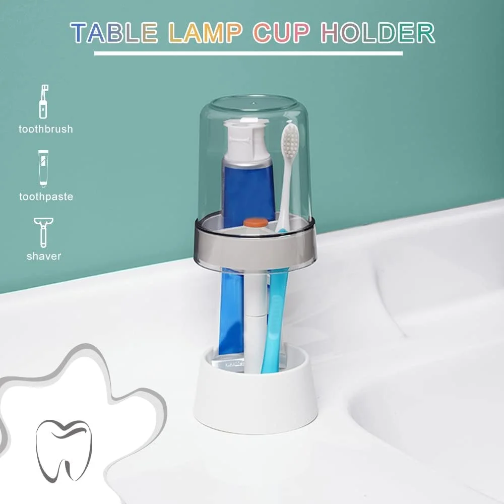 نگهدارنده مسواک KASTWAVE با لیوان/روکش مسواک، نگهدارنده خمیر دندان با 3 جایگاه، نگهدارنده سازمان دهنده لوازم دندانپزشکی برای مسواک های برقی و خمیر دندان (سفید)