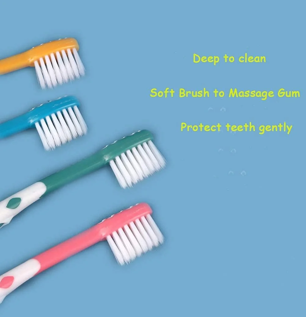 مسواک کودکانه، ست مسواک فوق العاده نرم برای کودکان 2 تا 5 سال، 8 عدد مسواک طرح گوزن دوست داشتنی، با دستگیره آسان برای مسواک زدن کودکان نوپا (صورتی، نارنجی، آبی، سبز)
