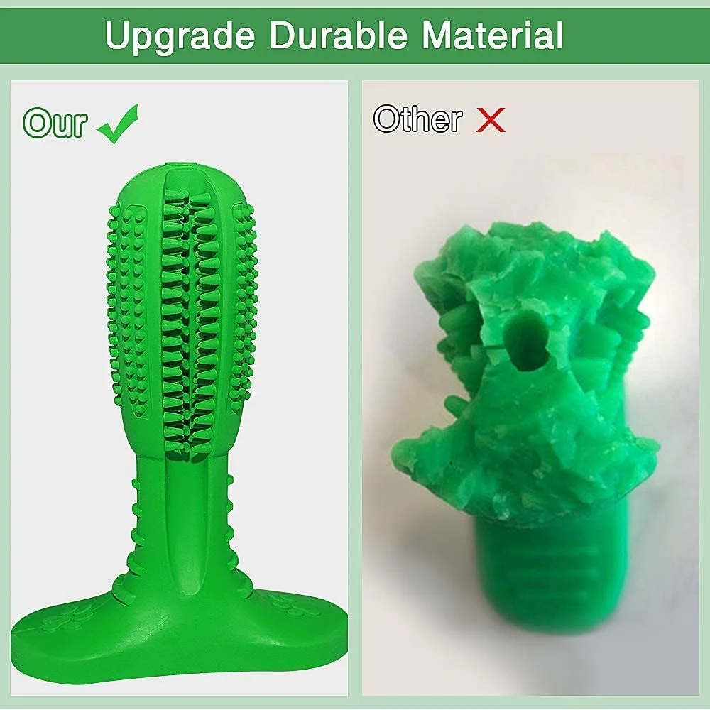 اسباب بازی سگ KASTWAVE، مسواک چوبی سگ، جویدنی سگ برای سگ های بزرگ و متوسط، مراقبت از دندان توله سگ، تمیز کردن موثر دندان های سگ، ماساژور غیر سمی از جنس لاستیک طبیعی (سبز، M)