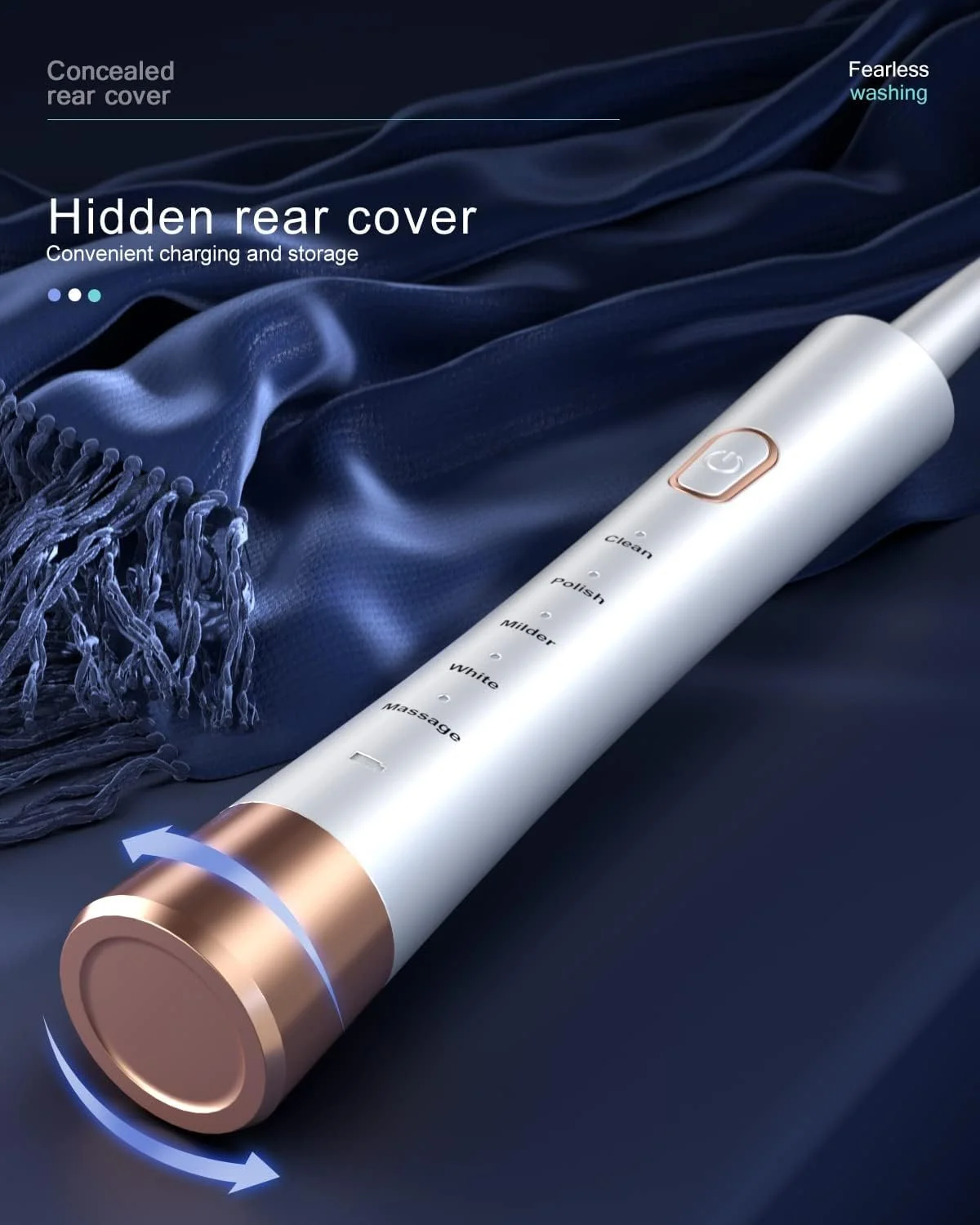 مسواک برقی KASTWAVE، مسواک های صوتی با 8 سری مسواک، 31000 VPM، 5 حالت و تایمر هوشمند 2 دقیقه ای، شارژ سریع 2 ساعته با ماندگاری 30 روز، مسواک برقی قابل شارژ برای بزرگسالان (سفید)