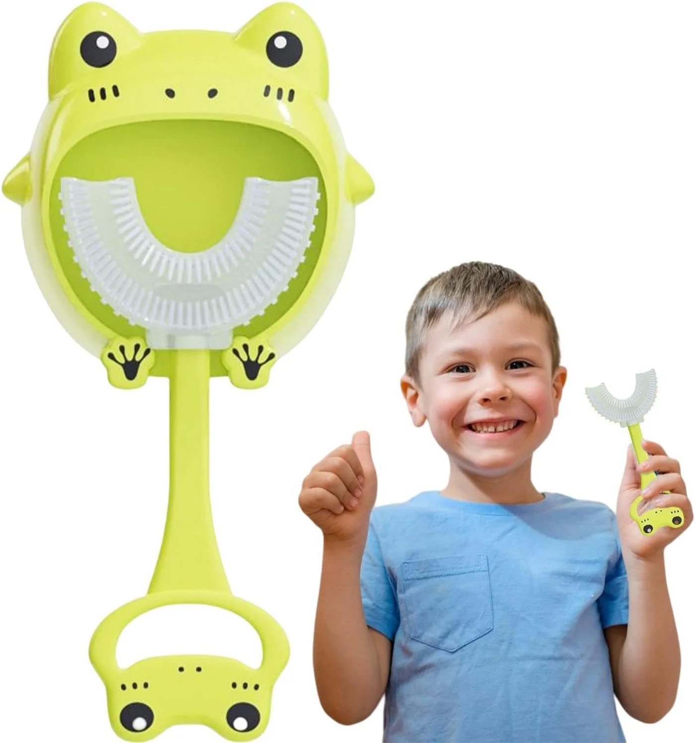 مسواک کودک U شکل برای نوزادان و کودکان نوپا، تمیز کننده دندان سیلیکونی نرم 360 درجه با ماساژور لثه، ابزار مراقبت از دهان کودک فاقد BPA برای دندان درآوردن و مسواک زدن آسان و ایمن