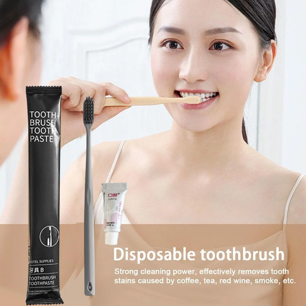 مجموعه 20 عددی مسواک یکبار مصرف لوکس KASTWAVE با خمیر دندان - کیت مسواک مهمان بهداشتی و تمیز، اندازه مسافرتی برای خانه، هتل ها و استفاده روزانه