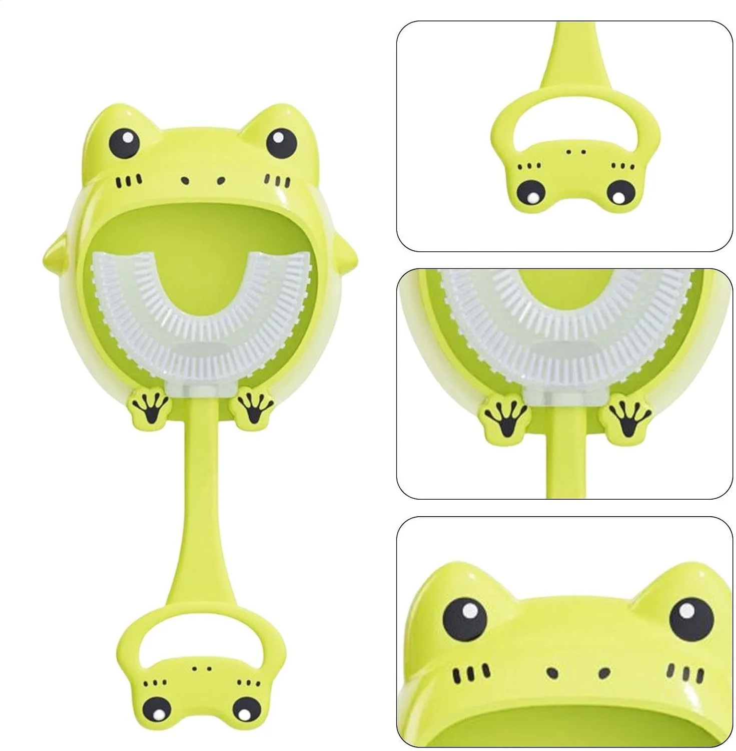 مسواک کودک U شکل برای نوزادان و کودکان نوپا، تمیز کننده دندان سیلیکونی نرم 360 درجه با ماساژور لثه، ابزار مراقبت از دهان کودک فاقد BPA برای دندان درآوردن و مسواک زدن آسان و ایمن