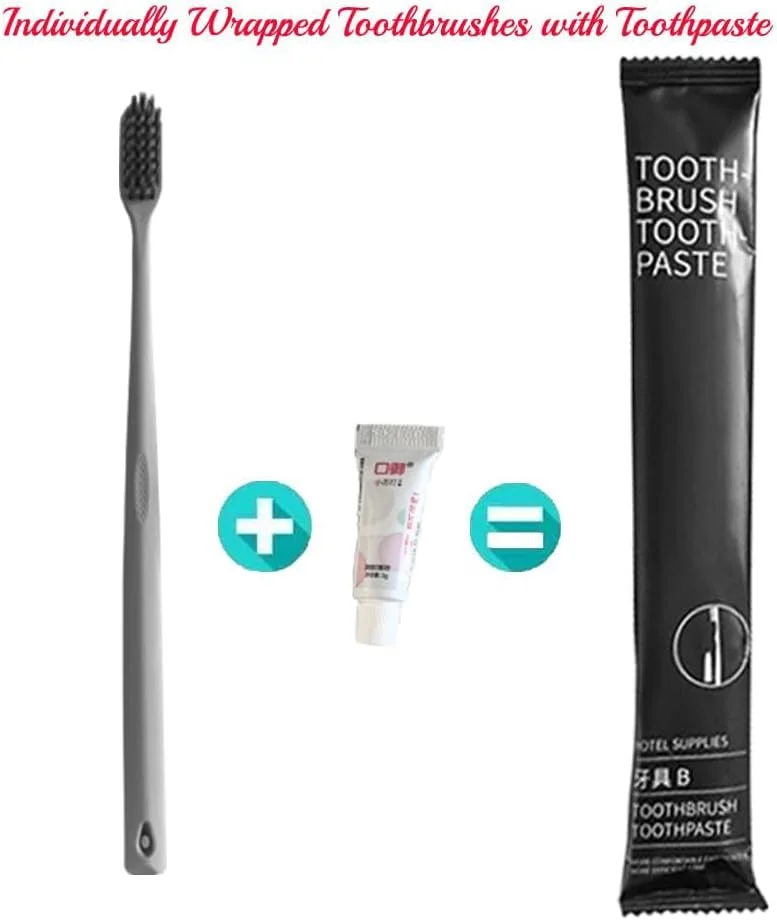 مجموعه 20 عددی مسواک یکبار مصرف لوکس KASTWAVE با خمیر دندان - کیت مسواک مهمان بهداشتی و تمیز، اندازه مسافرتی برای خانه، هتل ها و استفاده روزانه