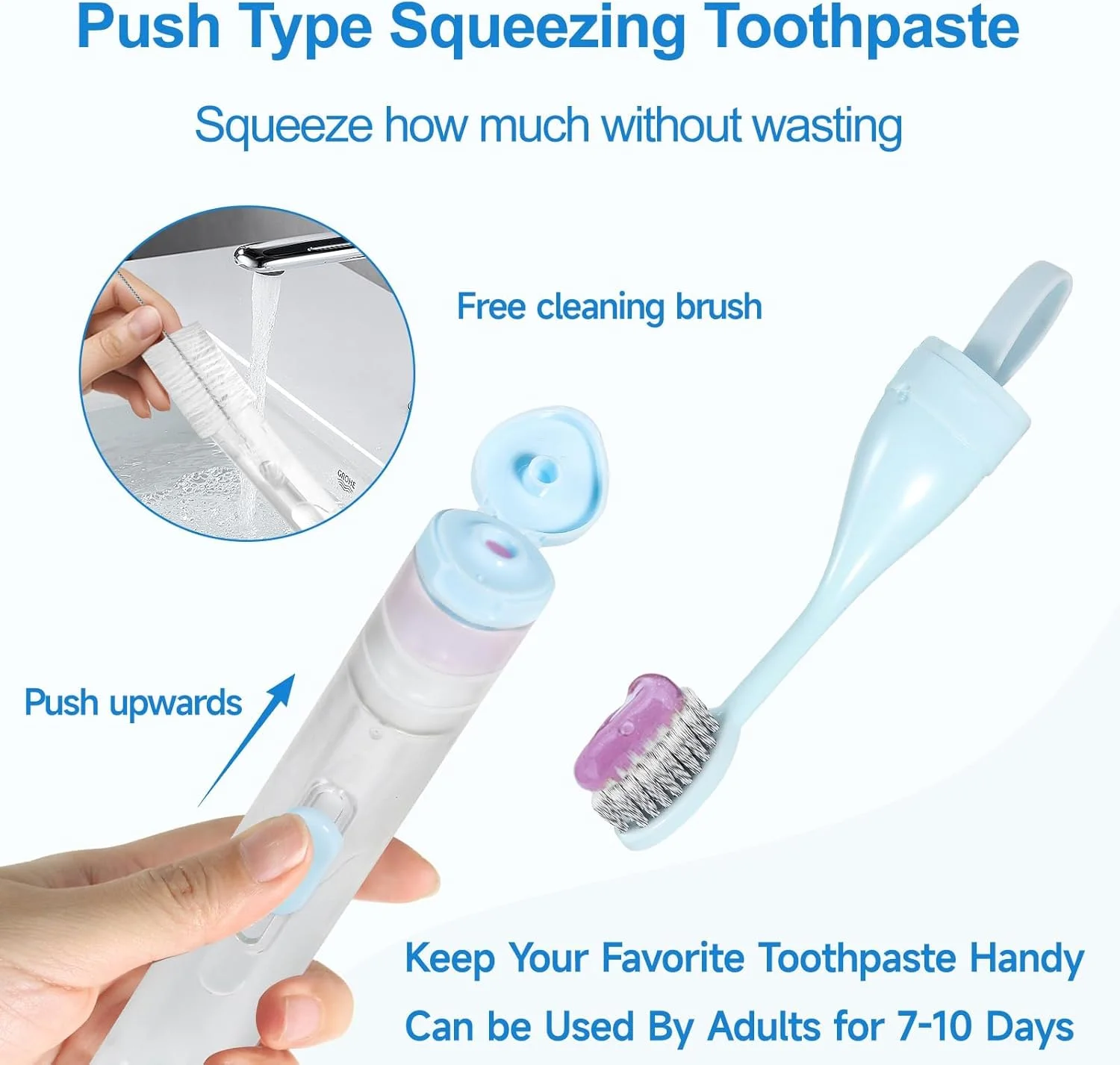 ست مسافرتی تاشو 3 در 1 KASTWAVE شامل مسواک، لیوان و محفظه خمیر دندان، مسواک تاشو قابل حمل برای کمپینگ، پیاده روی و سفرهای کاری (سفید سرامیکی)