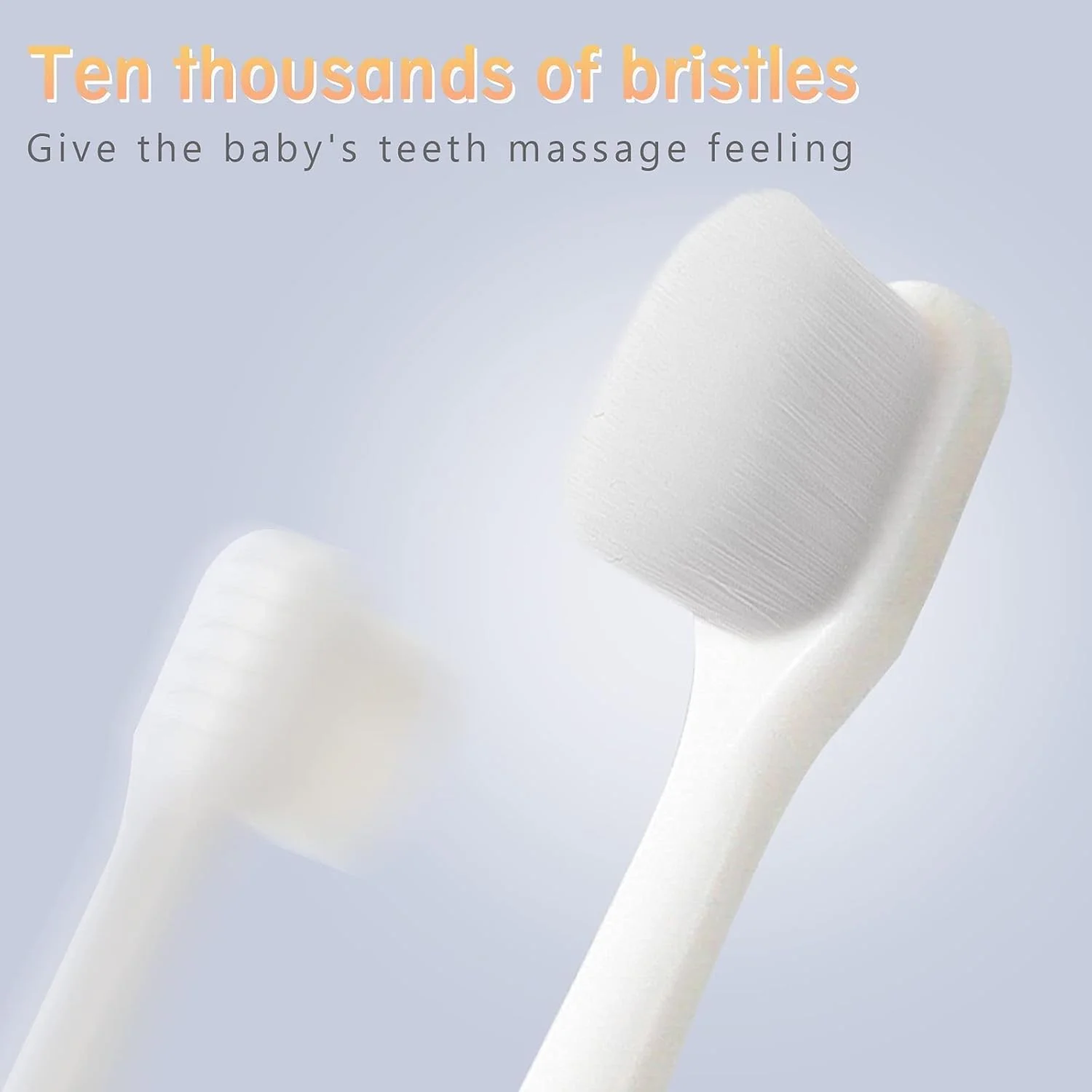 مسواک کودک KASTWAVE، مسواک نانو فوق العاده نرم برای کودکان نوپا و کودکان، مسواک کودک فاقد BPA با جعبه محافظ برای کودکان نوپا 1 تا 3 ساله (نارنجی)