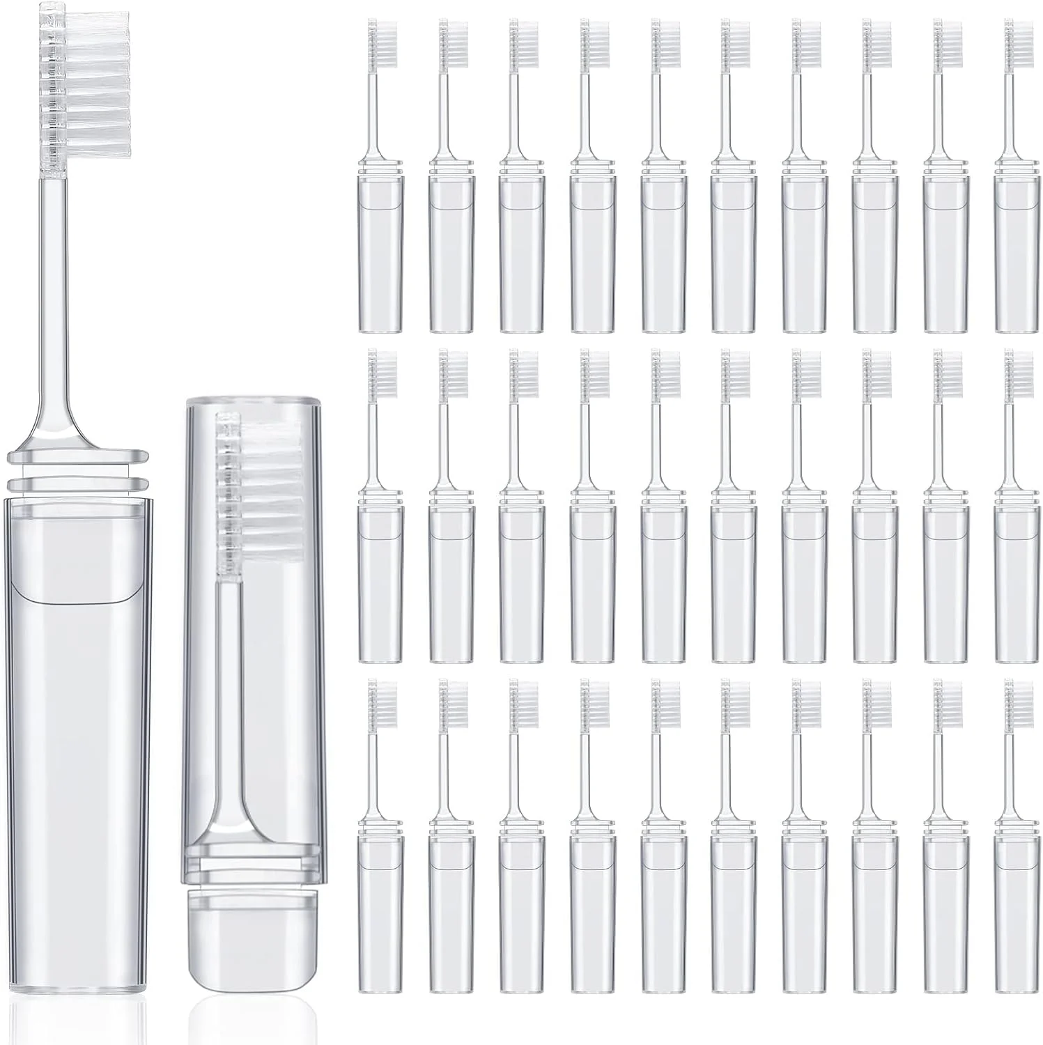 ست مسافرتی 20 عددی مسواک KASTWAVE، مسواک تاشو عمده مسافرتی با جعبه مسواک، مسواک های دستی تاشو قابل حمل برای بزرگسالان و کودکان برای کمپینگ، سفر کاری و خانه