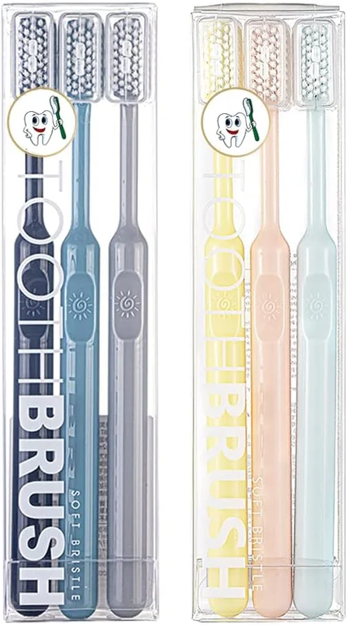 ست مسواک KASTWAVE، 6 عدد مسواک دستی نرم، مسواک متوسط با پاک کنندگی فوق العاده برای دندان های حساس، زنان باردار، سالمندان و کودکان (6 رنگ)