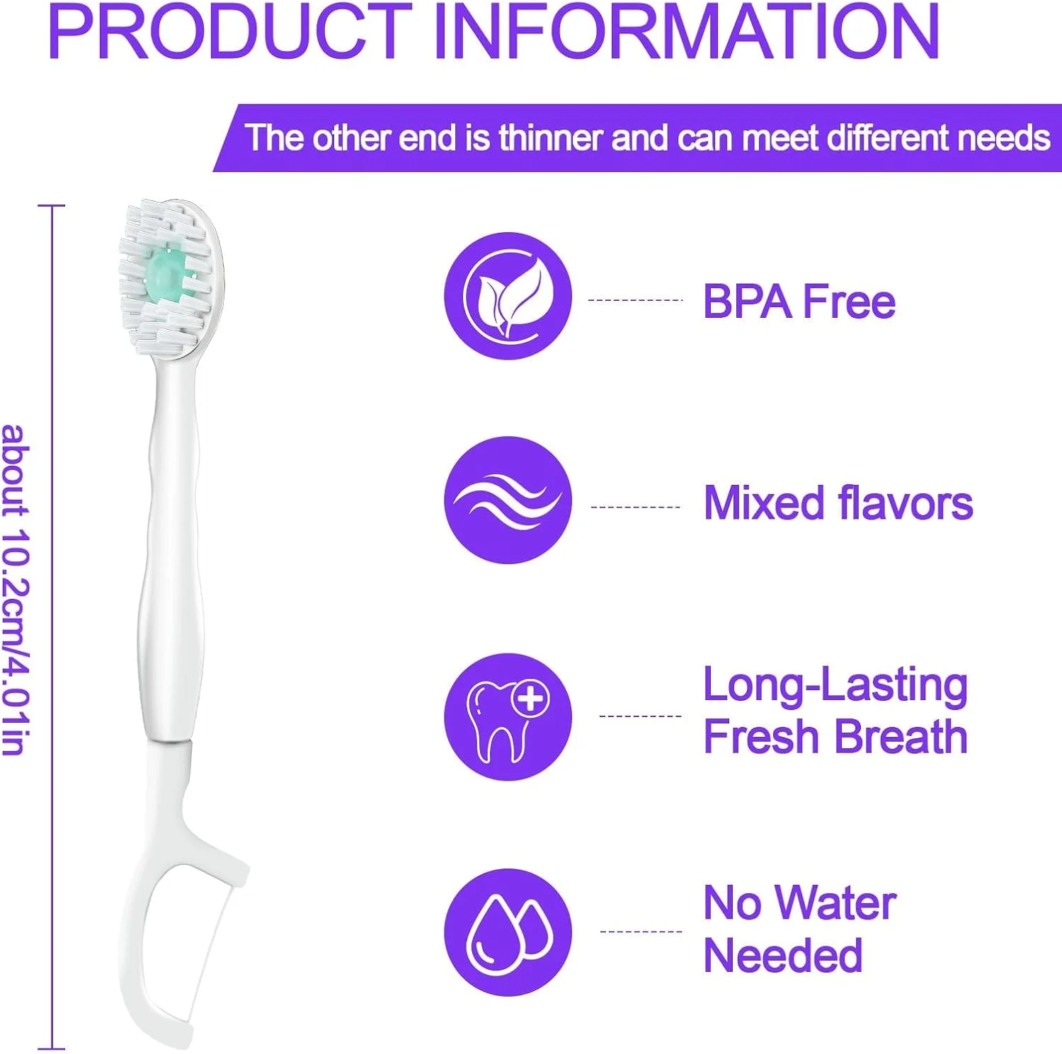 مسواک های کوچک یکبار مصرف KASTWAVE بسته 16 عددی - مسواک های مسافرتی با خمیر دندان، مسواک های قابل حمل، برای بزرگسالان و کودکان - مسواک نعنایی برای مسافرت، کار، کمپینگ، هتل (نعنایی)