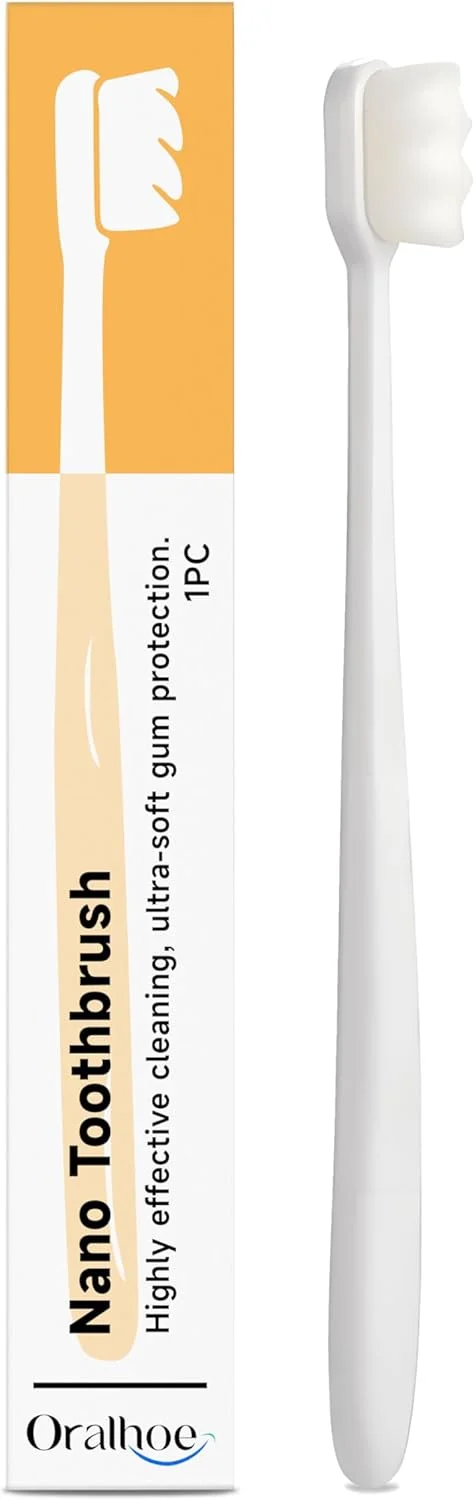 مسواک فوق العاده نرم، مسواک بزرگسال با الیاف فوق العاده نرم با 15000 الیاف میکرو نانو برای دندان های حساس و مراقبت از تحلیل لثه، مسواک تمیز کننده عمیق