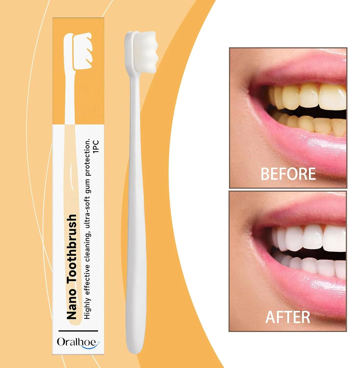 مسواک فوق العاده نرم، مسواک بزرگسال با الیاف فوق العاده نرم با 15000 الیاف میکرو نانو برای دندان های حساس و مراقبت از تحلیل لثه، مسواک تمیز کننده عمیق