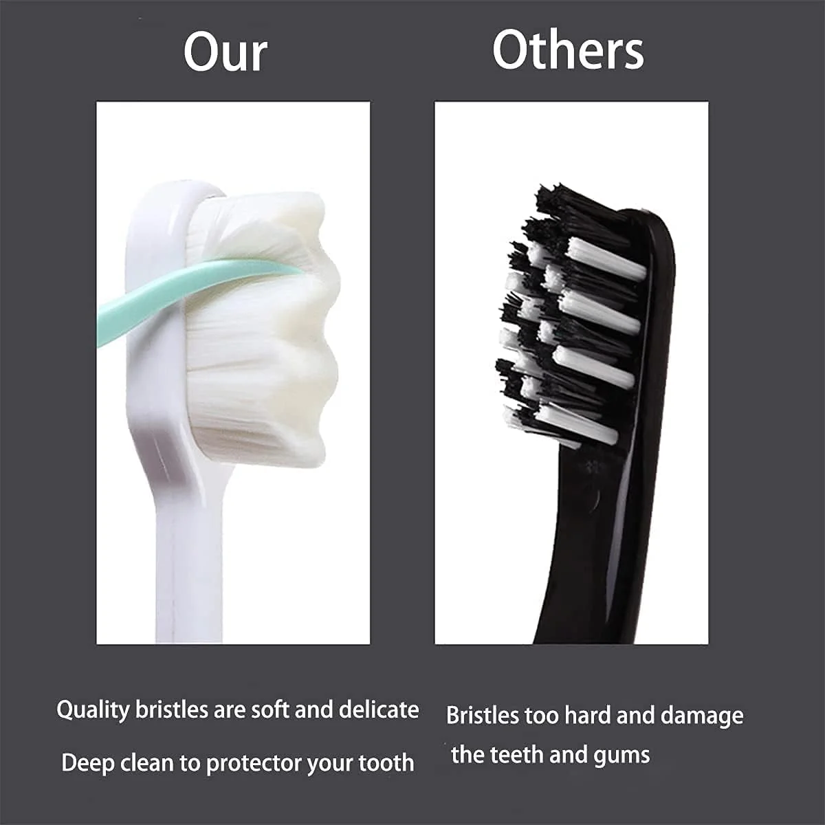 مسواک فوق العاده نرم برای لثه های حساس، مسواک دستی میکرو نانو با 20000 برس نرم نخ دندان برای زنان باردار، سالمندان، بزرگسالان، کودکان، ارتودنسی و تحلیل لثه (مشکی، سفید، سبز، صورتی)