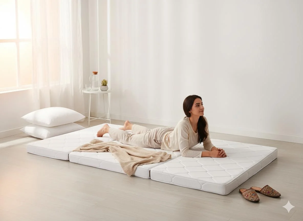 تشک تاشو طبی امارات لیوینگ، 90 در 180 سانتی متر، 6 سانتی متر، 90x180x6 FOLDMED6CM، سفید