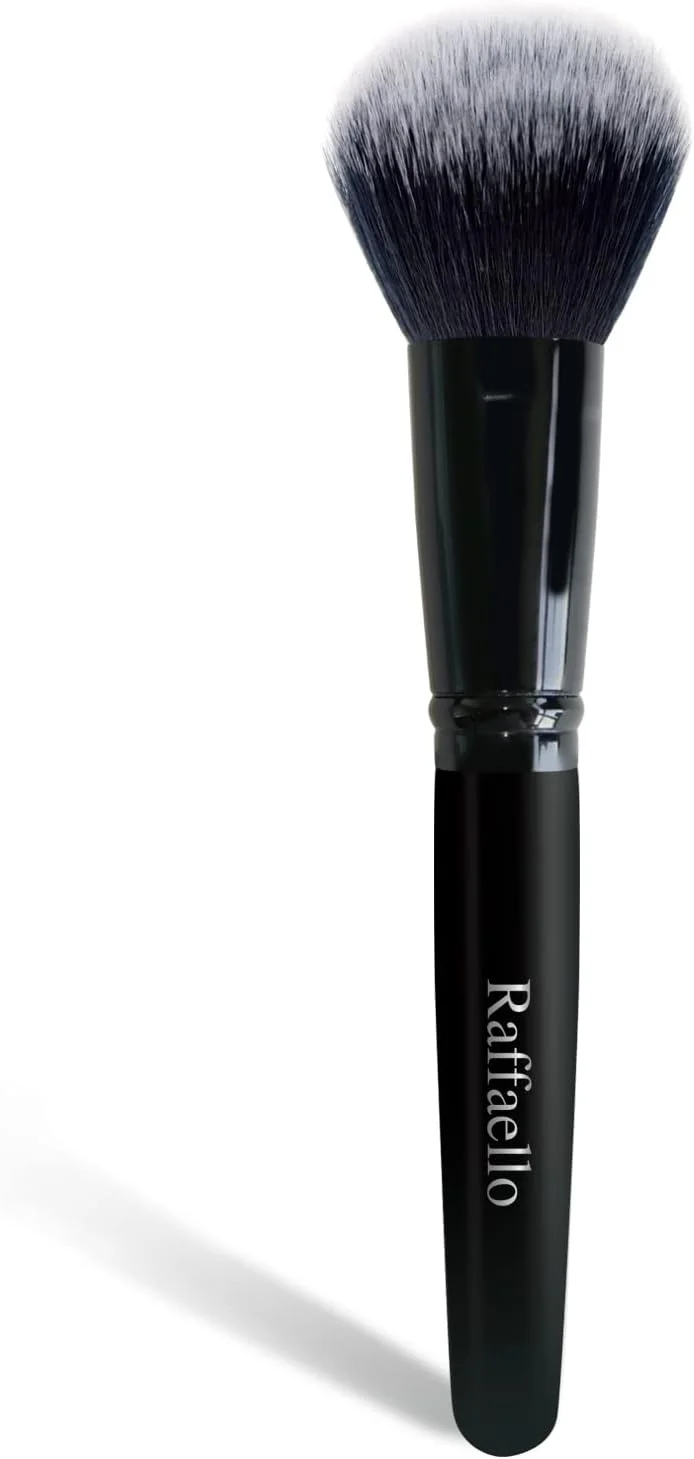 براش صورت بی نقص Raffaello، براش آرایشی دو طرفه با شکل گنبدی برای استفاده از پودر و رژگونه، موهای مصنوعی درجه یک