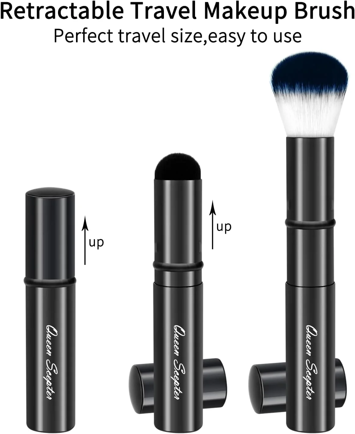 براش آرایشی کابوکی Queen Scepter با قابلیت جمع شدن، براش رژگونه مسافرتی، براش پودر قابل حمل با درپوش برای کرم پودر، رنگ، هایلایت، کانتور، رژگونه، بی عیب و نقص، لوازم آرایشی پودری براش آرایشی کابوکی Queen Scepter با قابلیت جمع شدن، براش رژگونه مسافرتی، براش پودر قابل حمل با درپوش برای کرم پودر، رنگ، هایلایت، کانتور، رژگونه، بی عیب و نقص، لوازم آرایشی پودری