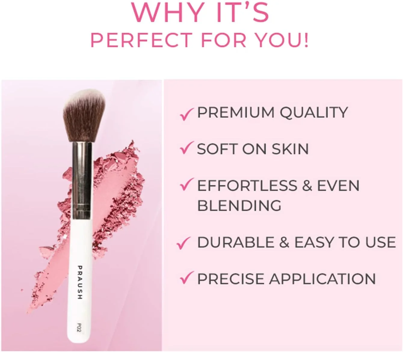 براش رژگونه زاویه دار حرفه ای پراوش بیوتی (نام سابق: Plume) مدل P02 براش رژگونه زاویه دار حرفه ای پراوش بیوتی (نام سابق: Plume) مدل P02