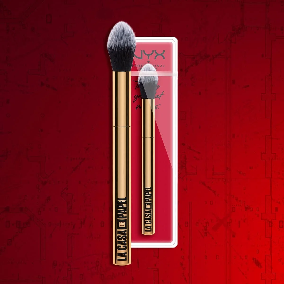 براش گلد بار La Casa De Papel نیکس پروفشنال میکاپ براش گلد بار La Casa De Papel نیکس پروفشنال میکاپ