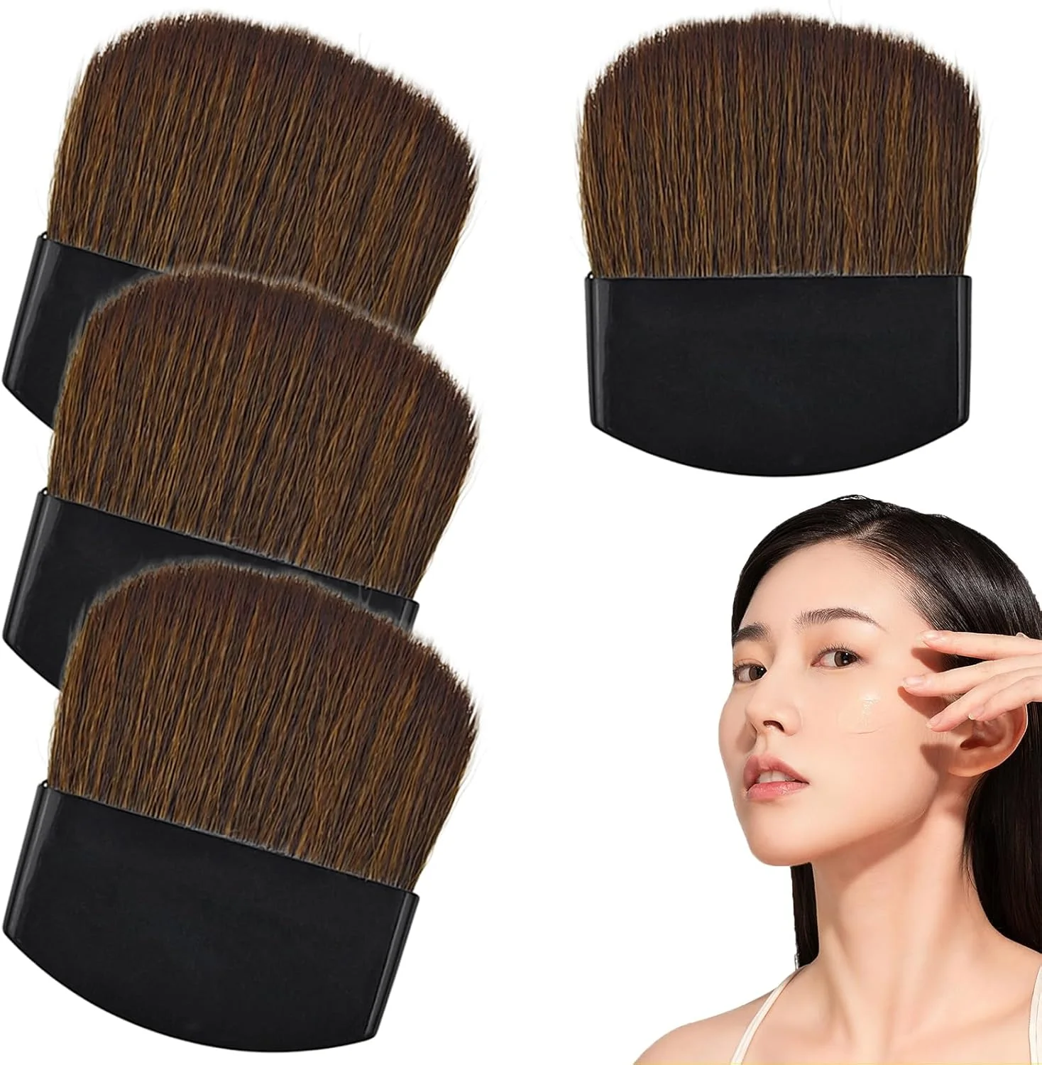 ست چهارتایی براش رژگونه پودری مینی، براش چند منظوره مینی، ابزار آرایشی مو نرم قابل حمل، براش آرایش صورت ست چهارتایی براش رژگونه پودری مینی، براش چند منظوره مینی، ابزار آرایشی مو نرم قابل حمل، براش آرایش صورت