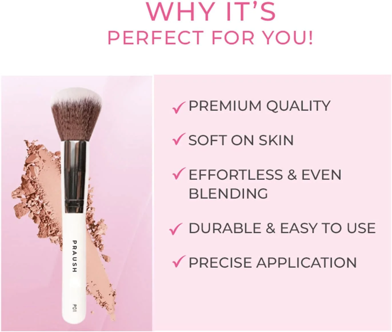 براش بزرگ پودر حرفه ای پراوش بیوتی (نام سابق: Plume) مدل P01