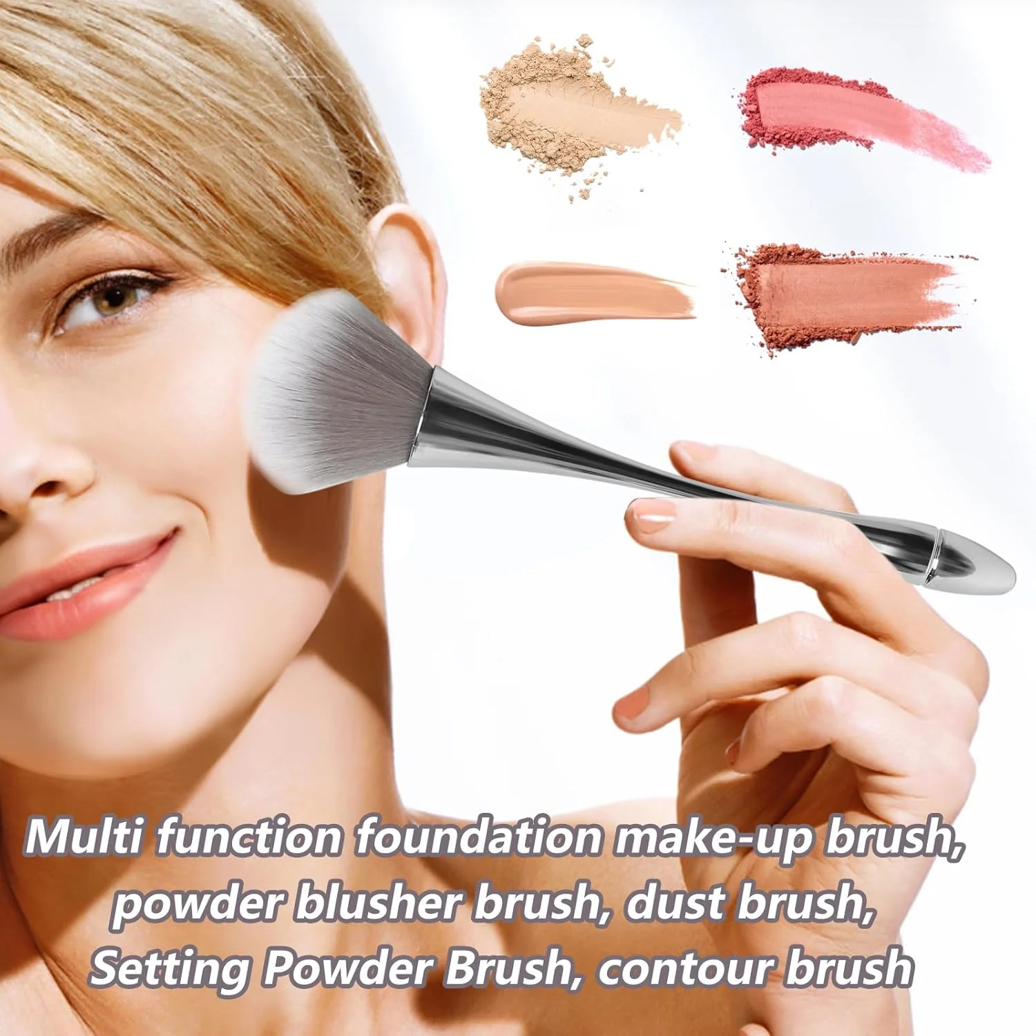 براش آرایشی پودر بزرگ با الیاف نرم برای پودر تثبیت کننده فشرده یا شل، رژگونه، برنزر آبی با جعبه پاپیونی PVC براش آرایشی پودر بزرگ با الیاف نرم برای پودر تثبیت کننده فشرده یا شل، رژگونه، برنزر آبی با جعبه پاپیونی PVC