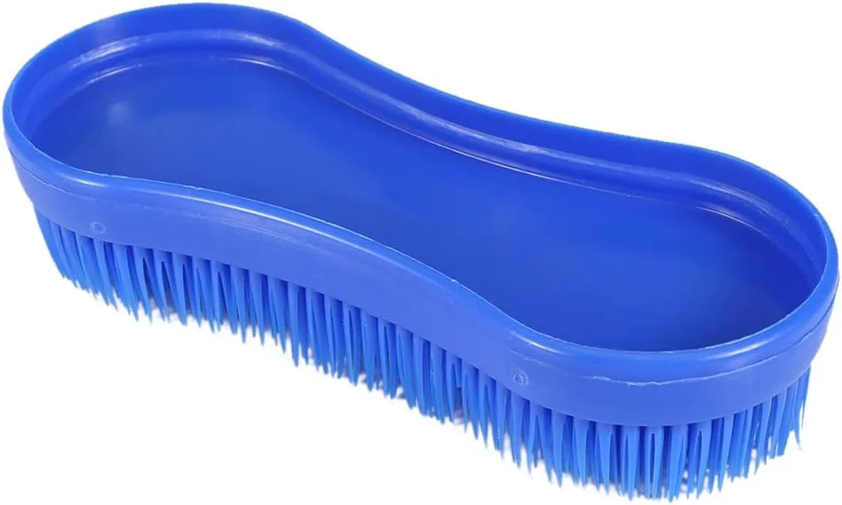 برس اسب حرفه ای، برس نظافت و تمیز کننده اسب سیلیکونی سبک وزن و قابل حمل، ابزار ماساژ اسب سواری