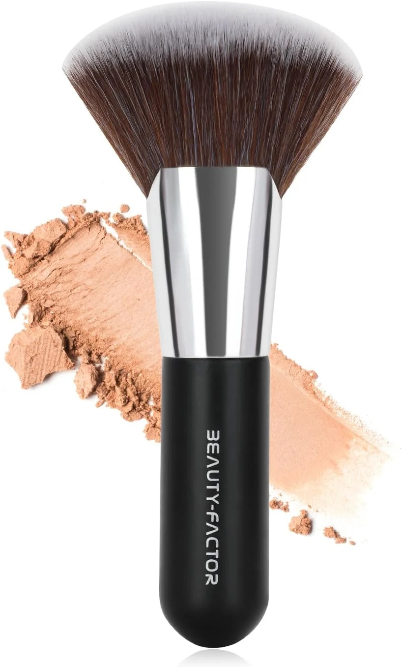 براش پودر برای پودرهای فشرده و آزاد - براش ترکیبی فنشکل قابل حمل 12 سانتیمتری با موهای نرم، متراکم و کرکی، براش آرایشی کابوکی برای کانتور، برنزر، محو کردن، رژگونه و پودر تثبیت کننده براش پودر برای پودرهای فشرده و آزاد - براش ترکیبی فنشکل قابل حمل 12 سانتیمتری با موهای نرم، متراکم و کرکی، براش آرایشی کابوکی برای کانتور، برنزر، محو کردن، رژگونه و پودر تثبیت کننده