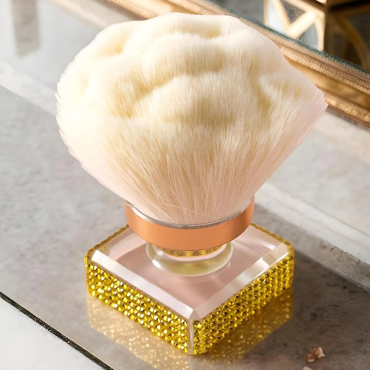 برس پودر - برس پاک کننده گرد و غبار ناخن - ابزار آرایشی ارگونومیک برای کانتورینگ، هایلایت و تمیز کردن ناخن