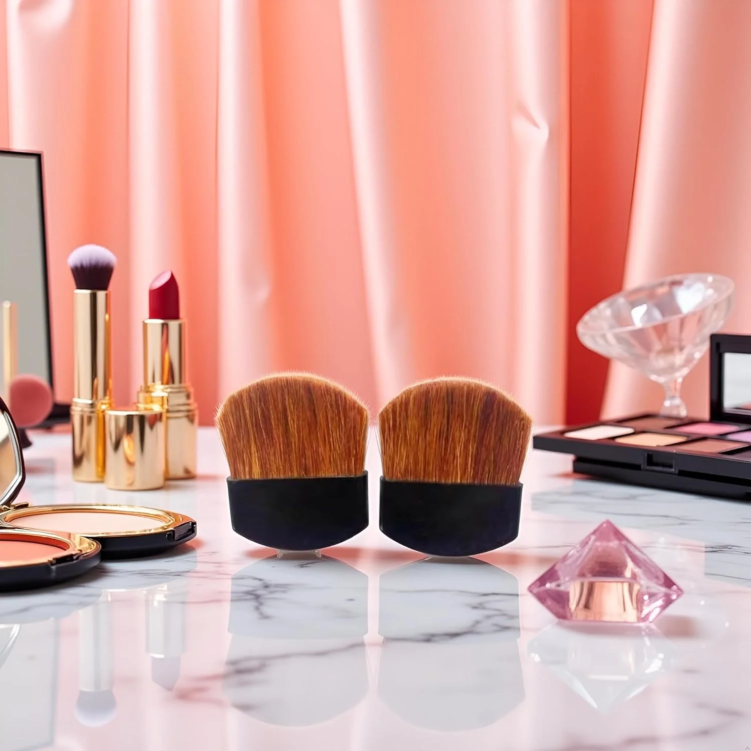 ست 2 عددی براش رژگونه پودری مینیاتوری قهوه ای، براش آرایشی کوچک و نرم با قابلیت استفاده دقیق در آرایش، براش آرایش صورت، براش های رژگونه، براش های آرایشی و ابزار ست 2 عددی براش رژگونه پودری مینیاتوری قهوه ای، براش آرایشی کوچک و نرم با قابلیت استفاده دقیق در آرایش، براش آرایش صورت، براش های رژگونه، براش های آرایشی و ابزار