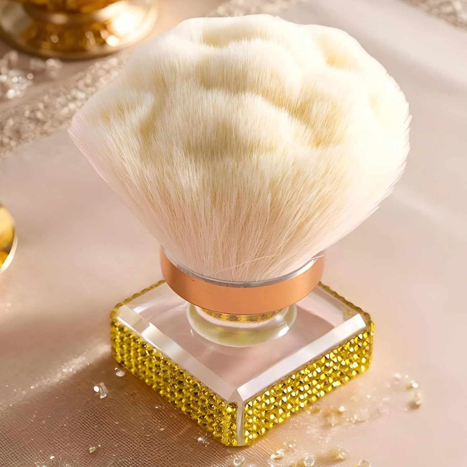 برس پودر - برس پاک کننده گرد و غبار ناخن - ابزار آرایشی ارگونومیک برای کانتورینگ، هایلایت و تمیز کردن ناخن