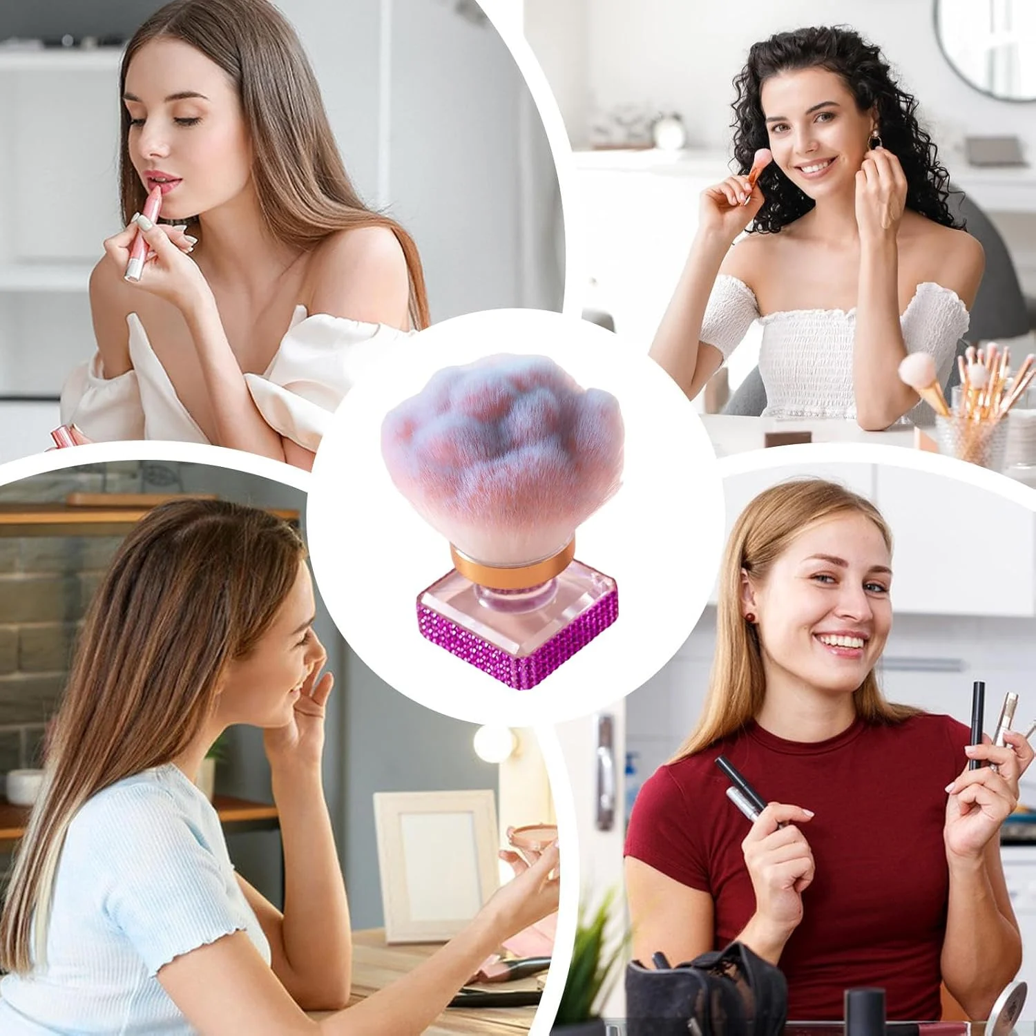 براش پودر - براش آرایشی برای پودر فیکس، ابزار آرایشی ارگونومیک برای کانتورینگ، هایلایت و تمیز کردن ناخن براش پودر - براش آرایشی برای پودر فیکس، ابزار آرایشی ارگونومیک برای کانتورینگ، هایلایت و تمیز کردن ناخن