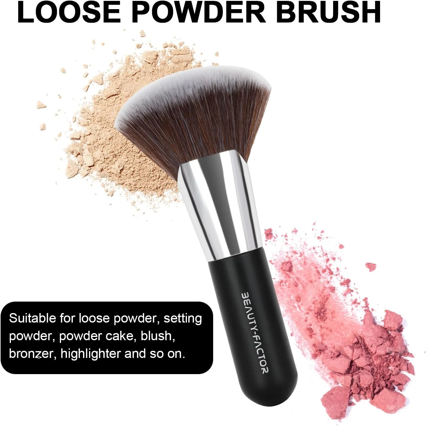 براش پودر برای پودرهای فشرده و آزاد - براش ترکیبی فنشکل قابل حمل 12 سانتیمتری با موهای نرم، متراکم و کرکی، براش آرایشی کابوکی برای کانتور، برنزر، محو کردن، رژگونه و پودر تثبیت کننده براش پودر برای پودرهای فشرده و آزاد - براش ترکیبی فنشکل قابل حمل 12 سانتیمتری با موهای نرم، متراکم و کرکی، براش آرایشی کابوکی برای کانتور، برنزر، محو کردن، رژگونه و پودر تثبیت کننده